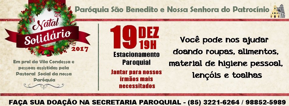 Natal Solidário 2017 próximo dia 19/12
