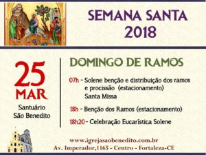 Celebrações do Domingo de Ramos na Paróquia São Benedito