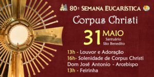 Paróquia São Benedito realizará Solenidade de Corpus Christi – 31/05
