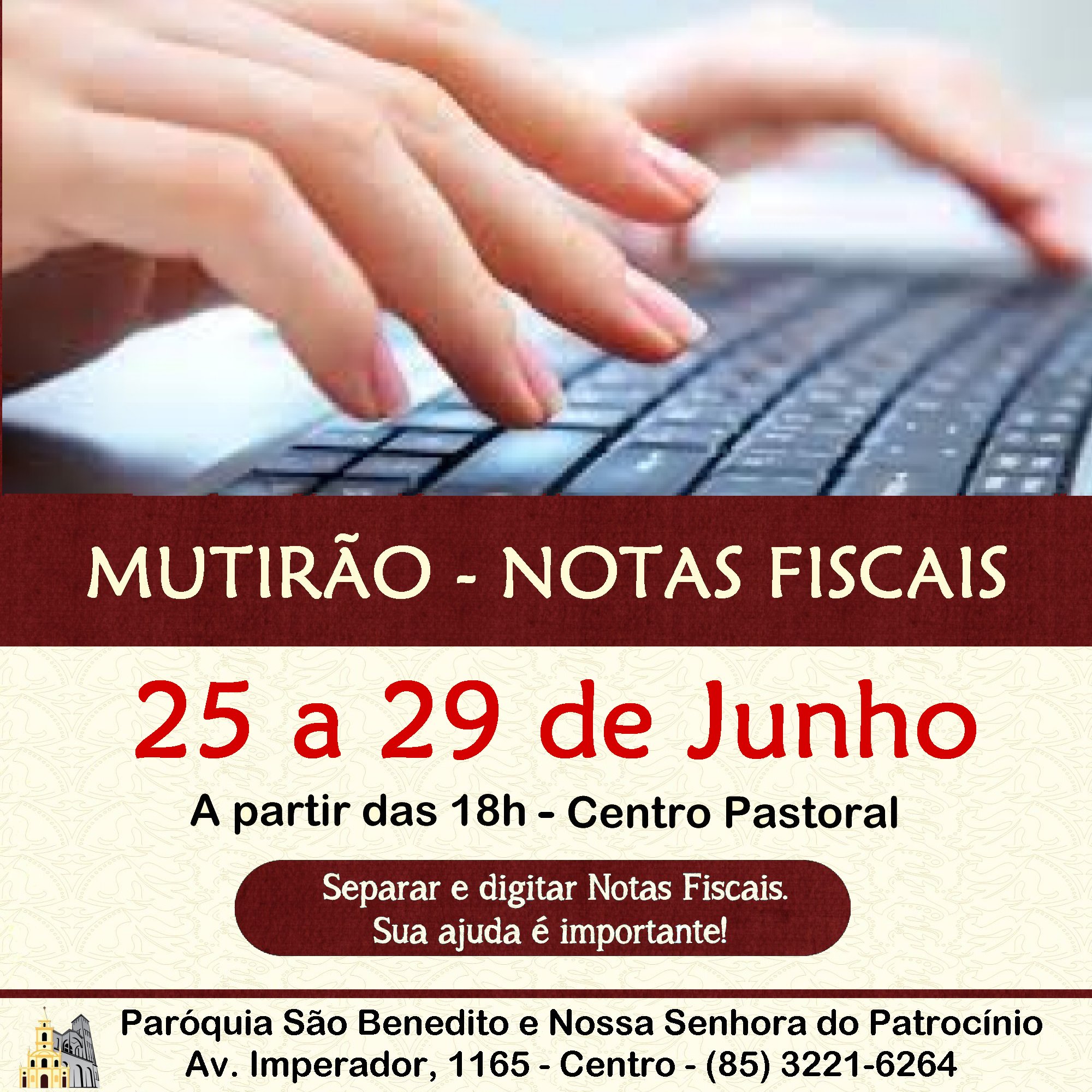 Mutirão Solidário para triagem e digitação de Notas Fiscais de 25 a 29/06. Participe!