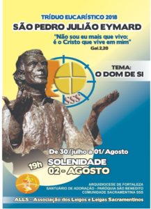 Tríduo e Festa de São Pedro Julião Eymard de 30/07 a 02/08 na Paróquia São Benedito