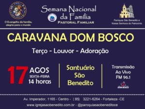 Caravana Rádio Dom Bosco dia 17/08 na Paróquia São Benedito
