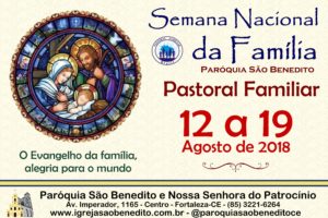 Pastoral Familiar realizará Semana Nacional da Família 2018, de 12 a 19 de Agosto