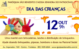Festa Dia das Crianças dia 12/10. Participe!