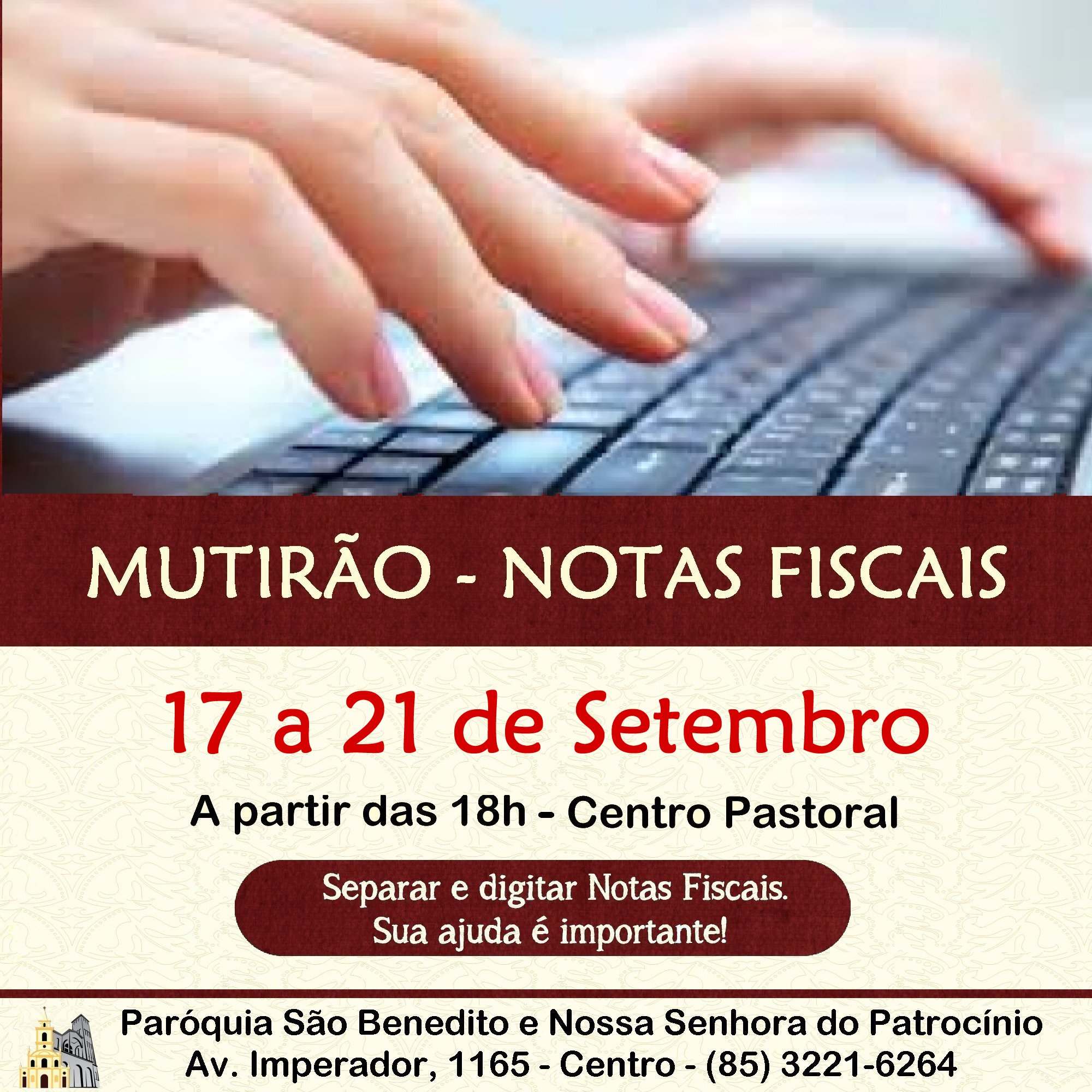 Mutirão Solidário para triagem e digitação de Notas Fiscais de 17 a 21/09. Participe!