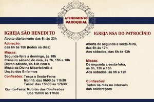 Confira os novos horários para confissões na Paróquia São Benedito