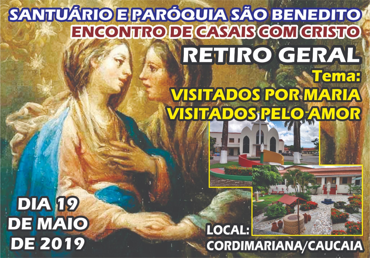 ECC-Encontro de Casais com Cristo, realizará o Retiro Espiritual 2019 dia 19/05. Participe.