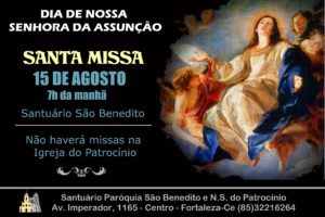 Missa de Nossa Senhora da Assunção, 15/08 na Paróquia São Benedito. Participe!