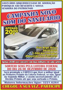 Campanha Amigos do Santuário – Rifa de um Fiat Argo Drive 2019/2020
