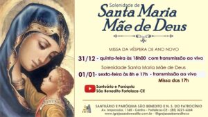 Horários das Celebrações de Ano Novo no Santuário São Benedito