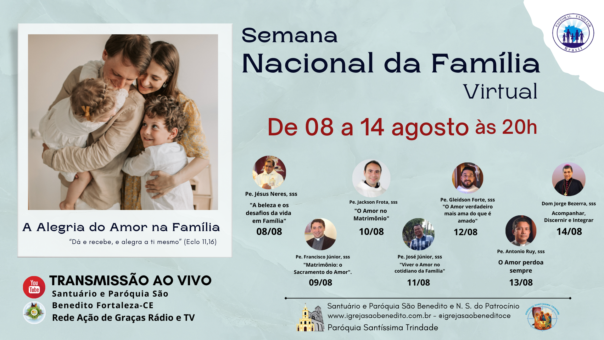 Semana Nacional da Família Virtual de 08 a 14 de agosto. Participe!