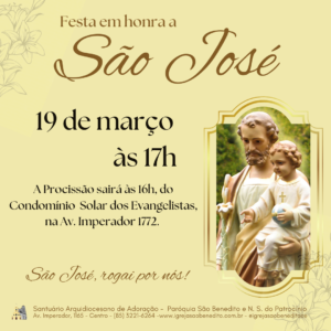 Festa em honra a São José no Santuário de Adoração – 19/03